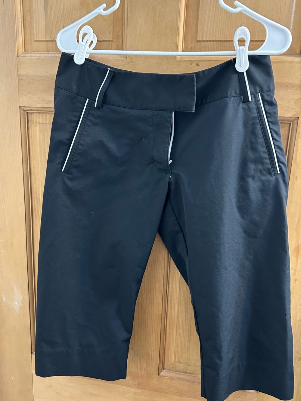 adidas golf Black Bermuda Shorts with White Piping